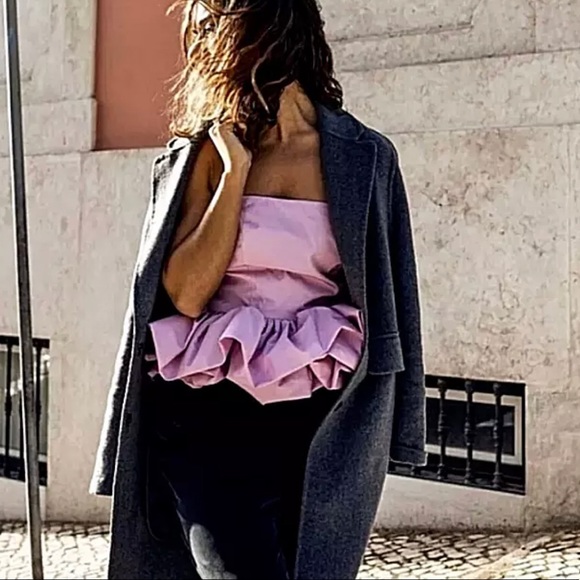 NWT Zara Pink Ruffle Top Blouse in size M - Picture 12 of 14